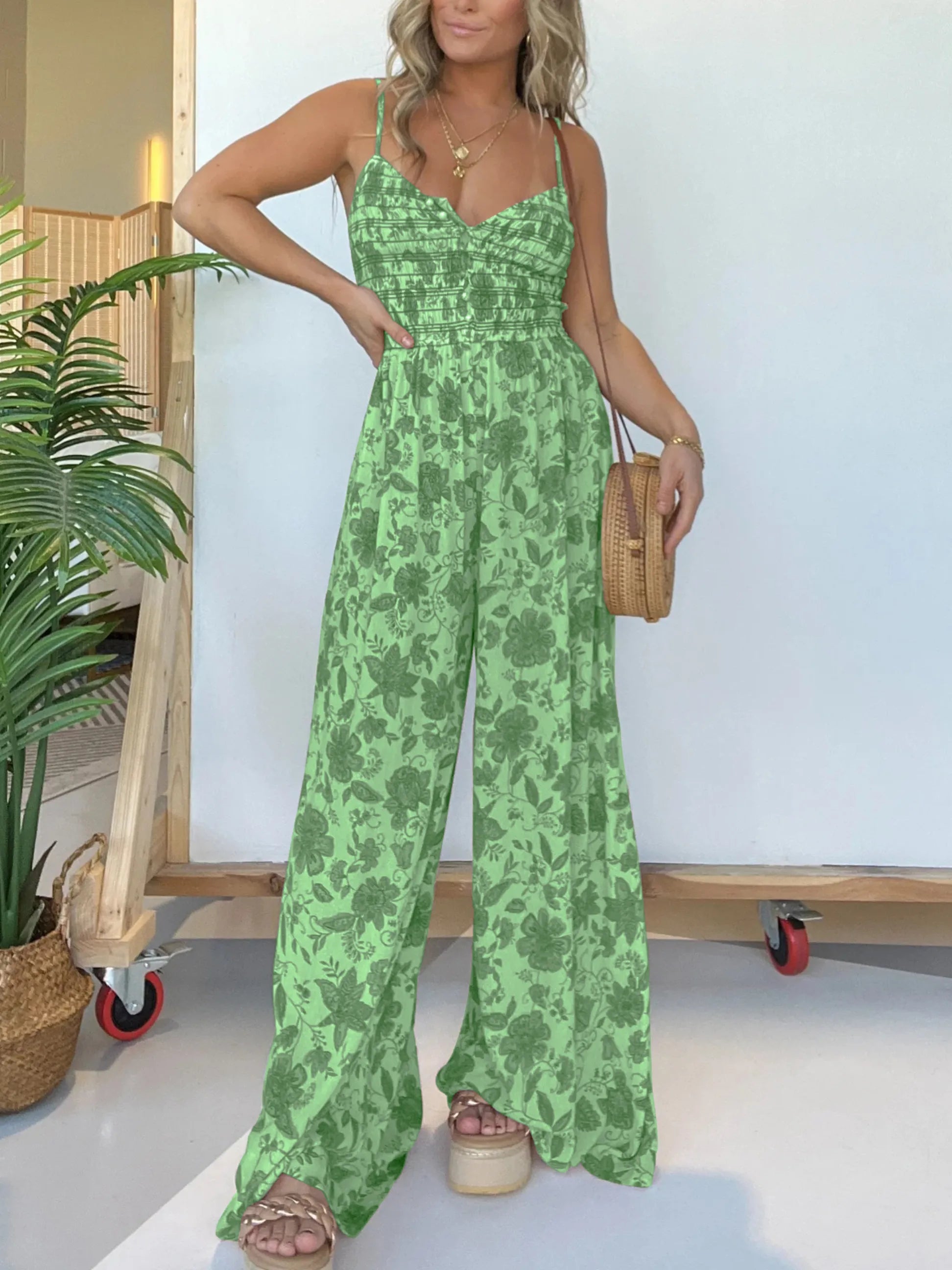 Damaris | Dames Zomers bloemen-Hemd-jumpsuit