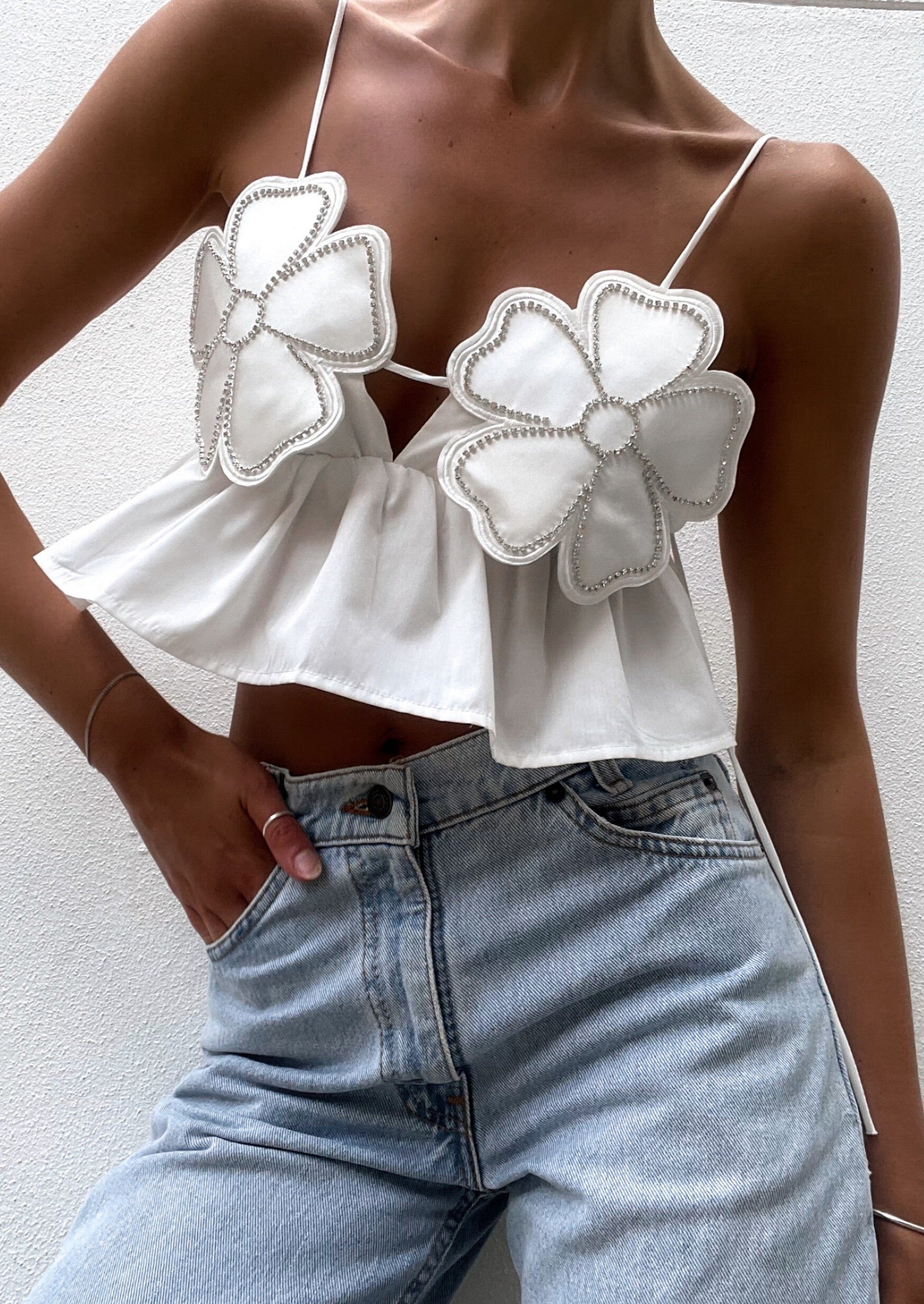 Jordan | Dames Gebloemde backless Croptop